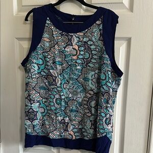 Millers Woman Floral Blue Sleeveless Top Size PTP: 24 inches